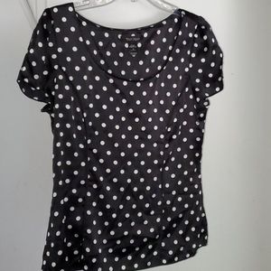 WHBM 100% silk polka dot blouse